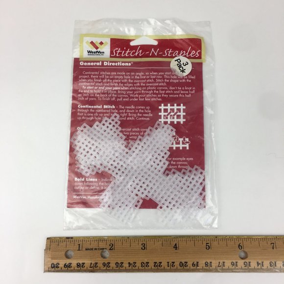 Vtg NIP Stitch n Staples Small Bat Halloween Yarn Craft w Finished Ghost Pumpkin - Picture 7 of 12